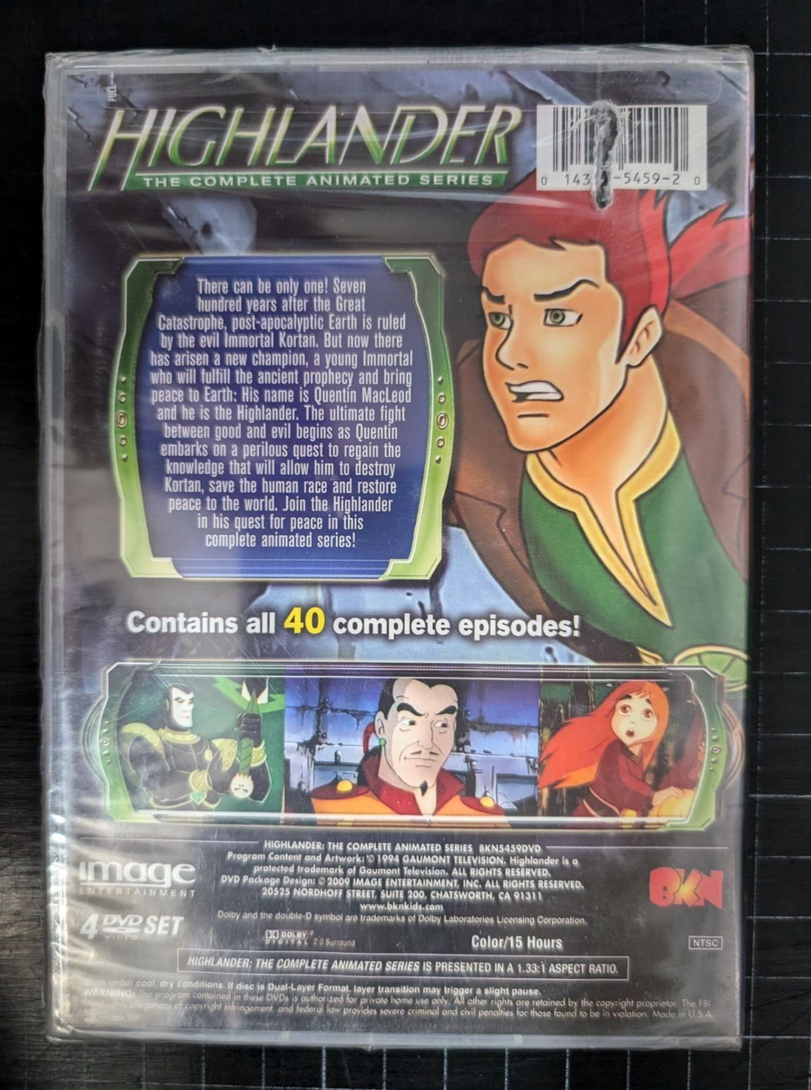 Highlander: The Complete Animated Series (DVD 4-Disc Set) NEW