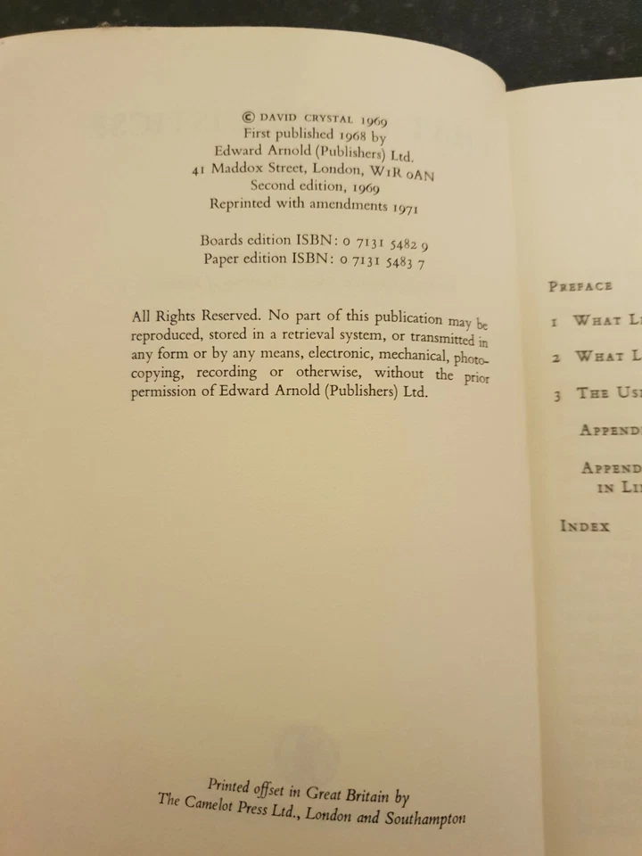c4 What is Linguistics? Second Ed By David Crystal, Edward Arnold 1971 Bk20 - Image 3 of 4
