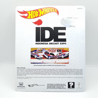 Hot Wheels Honda Civic EG 2024 – Modellino Pressofuso 1:64, Expo IDE 2024 Indonesia #1378, Limited Edition