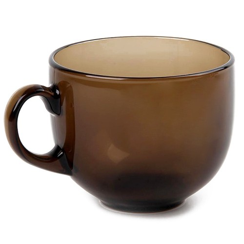 Jumbo Eclipse Mug Set of 4 Brown Mugs 15 oz Mug - Large Brown Glass Cup - Picture 4 of 10
