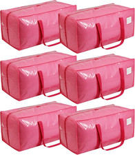 6 Pack Extra Heavy Duty Large Moving Bags with Comfortable Handle  Strong Zi...
