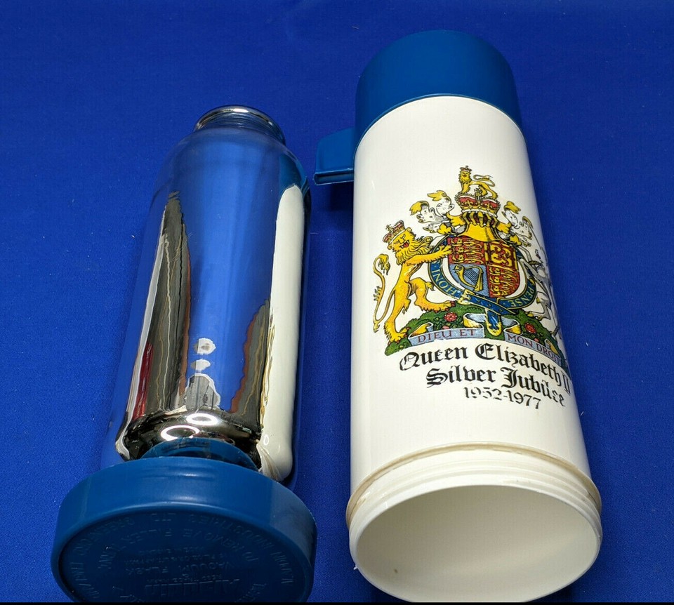 Queen Elizabeth Silver Jubilee * BISCUIT TIN + THERMOS FLASK * VGC eBay
