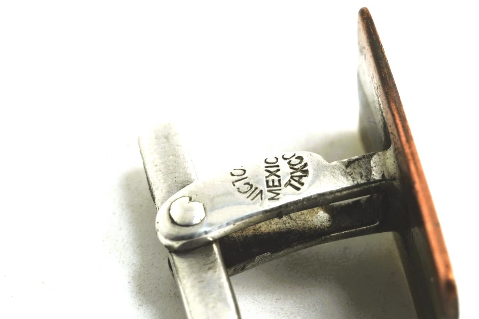 Victoria Taxco Mexico Multi Metal Cufflinks - Copper, Brass & Sterling Silver - Image 4 of 4