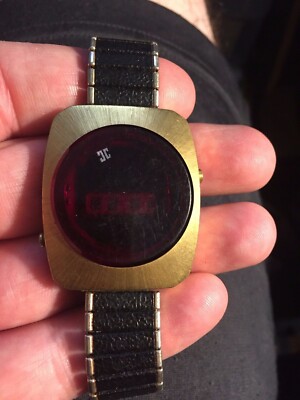 VINTAGE COMPU CHRON LED WATCH - MEN'S - HEAVY 10K RGP 1/40 CASE - 84g - GW