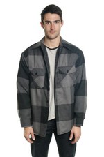 YAGO Men's Quilted Lining Flannel Shirt Jacket YG2611-H4 Grey/Charcoal S-5XL 