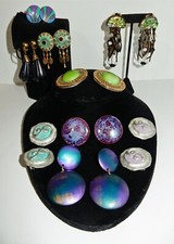 9 Pairs of Vintage Clip On Earrings Lot 8