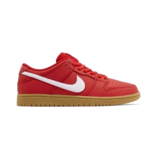 Size 10.5 Nike SB Dunk Low Pro University Red White Gum Mens Skateboard Sneakers