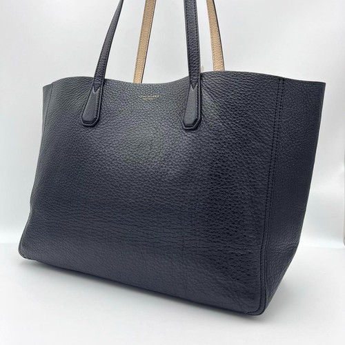 Tory Burch Perry Tote Bag Leather A4 Storage Shoulder Gold Used Japan - Picture 3 of 13