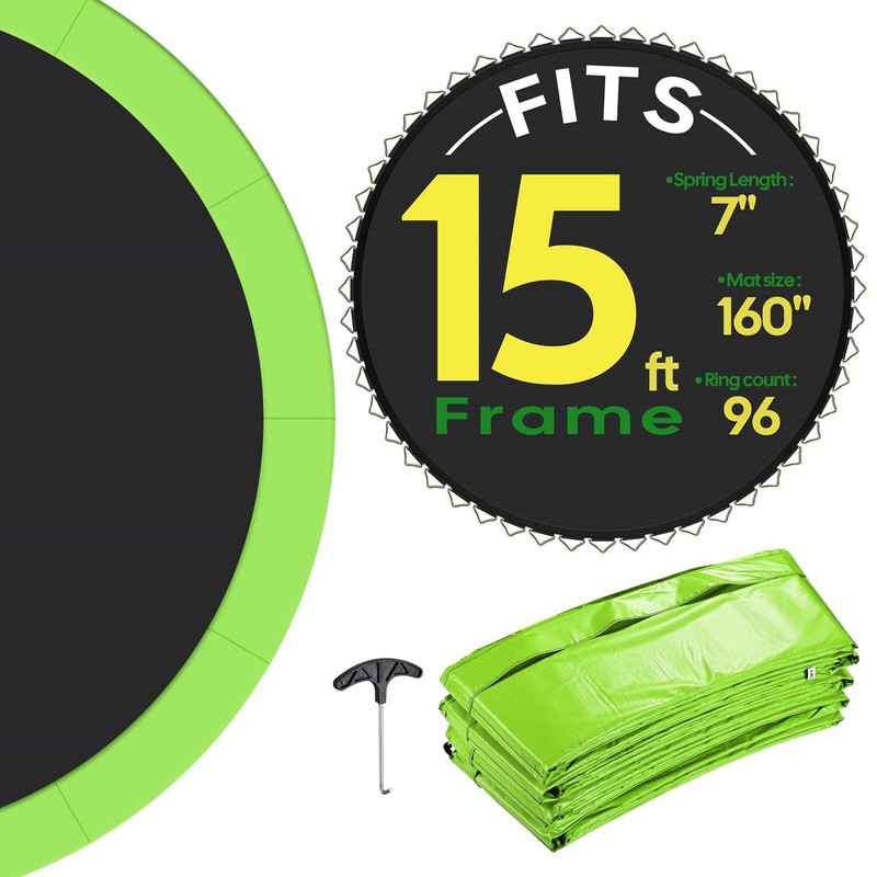 Yescom Trampoline Mat & Pad Replacement Kit 96V-Hook Fits 15 ft Trampoline Frame