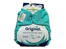 Brand new Bum genius One Size Cloth Diaper Blue Teal 5.0 Original