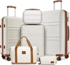 KONO Suitcase Set 6Piece Luggage Set Expandable with Spinner Wheels Carry On
