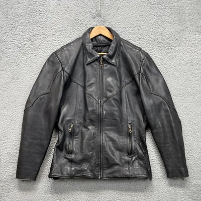 Mega Force Leather Jacket Womens 14 Black Motorcycle Elastic Waist Lace Up