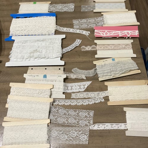 Vintage Lot ox 15 Lace  & Trim White Off White Various Lengths Sewing and Craft