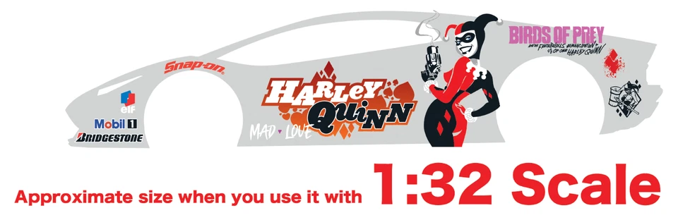 1x Harley Quinn Water Slide Decal White Toner 1/24- 1/28 RC Model Dicast Hot#362 - Image 4 of 4