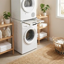 Dryer Washing Machine Pedestal Laundry Base Stand Pull-Out Shelf Stacking Kit