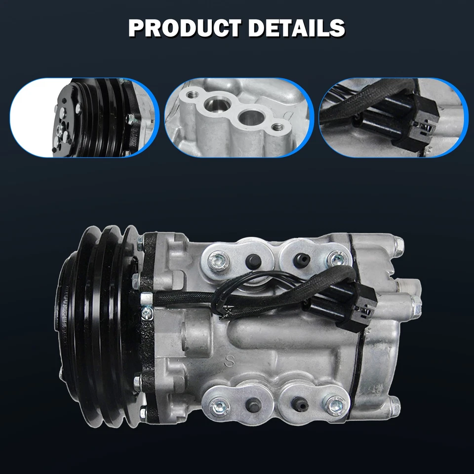 A/C Compressor 4 Cyl For 1981-1983 Dodge Aries Plymouth Reliant 98629SXQR 2.6L - Image 2 of 4