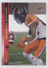 2021 Upper Deck CFL Red 72/165 Shaquille Johnson Shaq Johnson #42 m7v