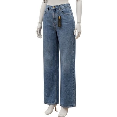 Gilipur Womens High Waisted Wide Leg Jeans Medium Wash Blue Size S NEW 29x30