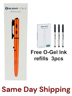 New Olight OPen 3 Orange Multifunctional Pen Light, 120 Lumens With Refill