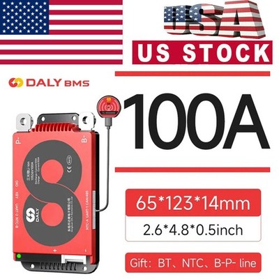 Daly Smart BMS 8S 24V 100A LiFePo4 Battery BMS with Balance +Bluetooth Module US