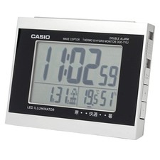 CASIO DQD-710J-8JF Silver Radio-controlled Alarm Clock w/ Temperature  Humidity