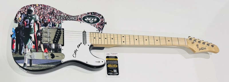 DARRELLE REVIS SIGNED CUSTOM ELECTRIC GUITAR NEW YORK JETS REVIS ISLAND JSA COA