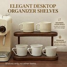 Walnut Desktop Organizer Shelves 2 Tier Walnut Wood Storage Shelves Space Saving