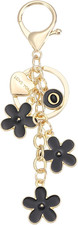 Initial Letter Keychain with Love You Heart, Cute Flower Keychain Charm