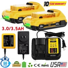 Battery/Charger For DeWalt 20V 20 Volt Max Lithium DCB202 DCB203 DCB201-2 DCB207