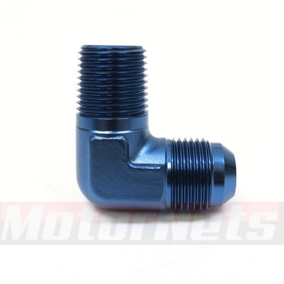 Male Flare 10AN to 1/2 NPT Pipe Male 90° Degree Elbow Fitting Adapter Union Blue