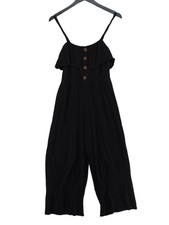 Pull Bear Women's Jumpsuit M Black Cotton with Elastane, Polyester Jumpsuit