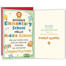 Funny Elementary Graduation Card Gift for 5th or 6th Grade Students, Congrats...