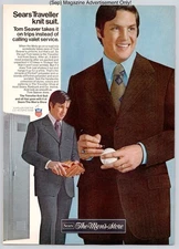 Sears Traveller Knit Suit Polyester Style Fashion Vintage 1972 Advertisement