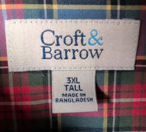 Croft & Barrow Shirt Mens Tall 3XLT Plaid Button Down Long Sleeve - Picture 5 of 9