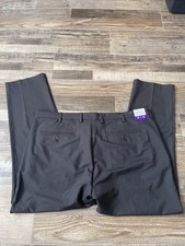 Greg Norman Men  s Performance Classic Pant Size 40x30 Flat Front Black NWT