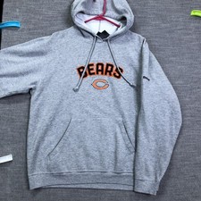 Chicago Bears Hoodie Sweatshirt Mens L Gray NFL Football Reebok Team Apparel