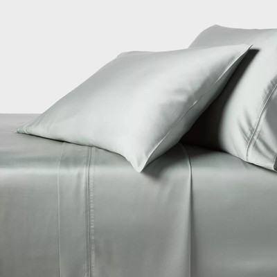Full 320 Thread Count Cool TENCEL Lyocell Sheet Set Gray Chalk -