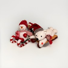 Pan Asian Creations LOT OF TWO Christmas Sledding Snowman Dog Polar Bear Gemmy