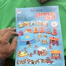 Whitman Tiny Circus Press-Out Punch-Out Paper Toy Playset Folder 1971 Vintage