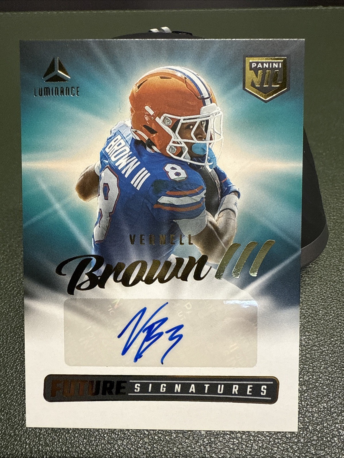 2025 Luminance Vernell Brown III AUTO NIL FUTURE SIGNATURES Red Gators WR