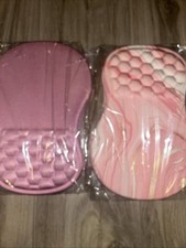 2 Pack Ergonomic Mouse Pad Wrist Support with Memory Foam Massage Bulge 12x8in