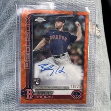 Bailey Horn /25 ORANGE WAVE ROOKIE AUTO 2025 Topps Chrome SP Boston Red Sox