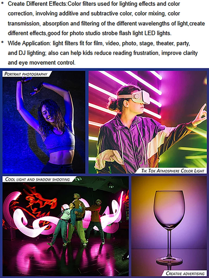 10x Color Correction Gel Light Filter,Photography Lighting Gels Sheet Photo Stu - Image 4 of 4