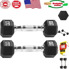Durable 5LB Rubber Encased Hex Dumbbells - Ideal for Versatile Arm Training
