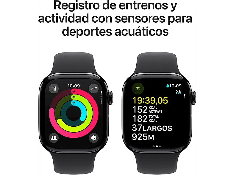 Apple Watch Series 10(2024), GPS+Cellular, 42 mm, Negro ,Correa Negra, Talla S/M - Imagen 4 de 4