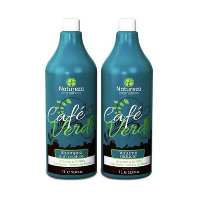 Natureza Cosméticos Café Verde Shampoo & Keratin with Mint Extract 1L Duo