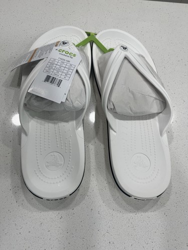 Crocs Crocband Unisex Sandal NEW Size Men 11 White Flip Flop Thong - Picture 4 of 9