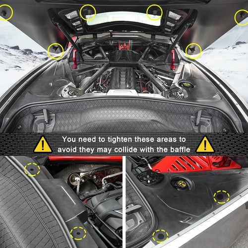 Engine Bay Panel Trim Sticker Appearance Cover for Corvette C8 Coupe 2020-2025 - Picture 5 of 7