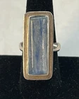 Charles Albert Fine Sterling Silver Large Rectangle Blue Kyanite Ring Size 8.25