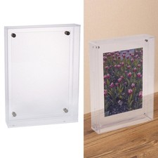 Double Sided Acrylic Frame Clear Rectangle Photo Display Minimalist Custom Frame